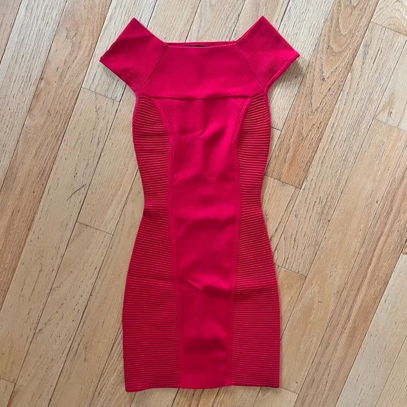 bebe | Dresses | Bebe Red Fitted Dress | Poshmark